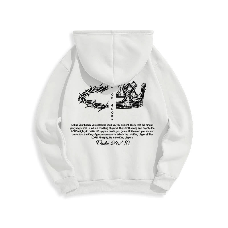 Christianartworkshop Quotation Style Jesus Is The King Fleece Lined Polyester Hoodie - image 8