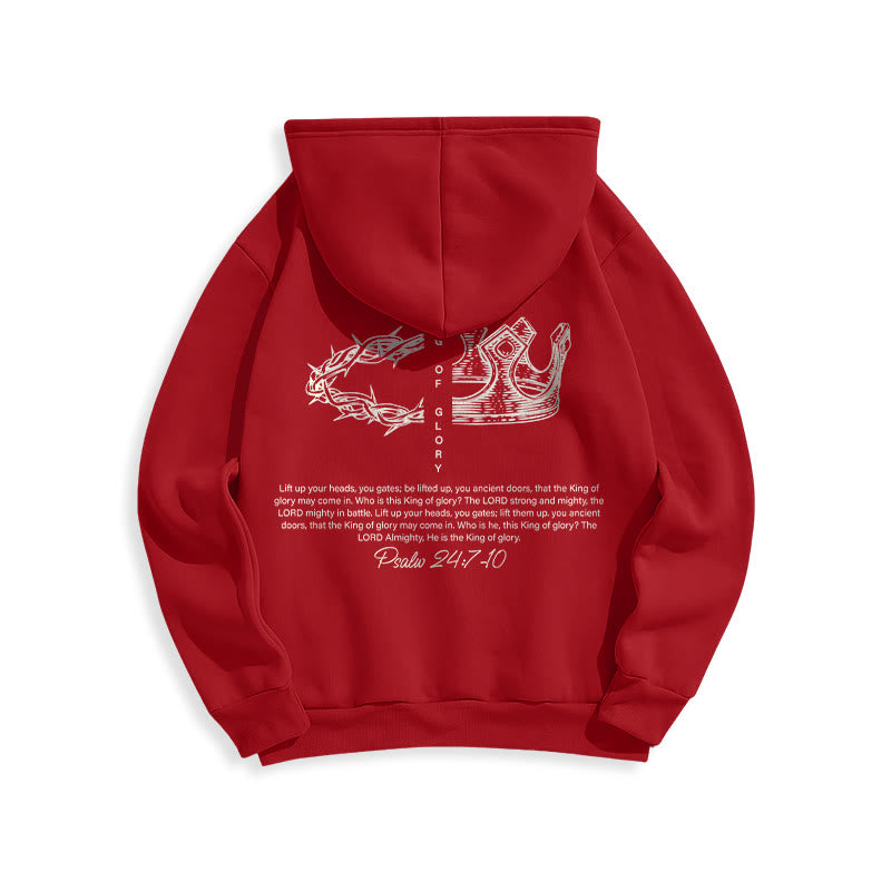 Christianartworkshop Quotation Style Jesus Is The King Fleece Lined Polyester Hoodie - image 28