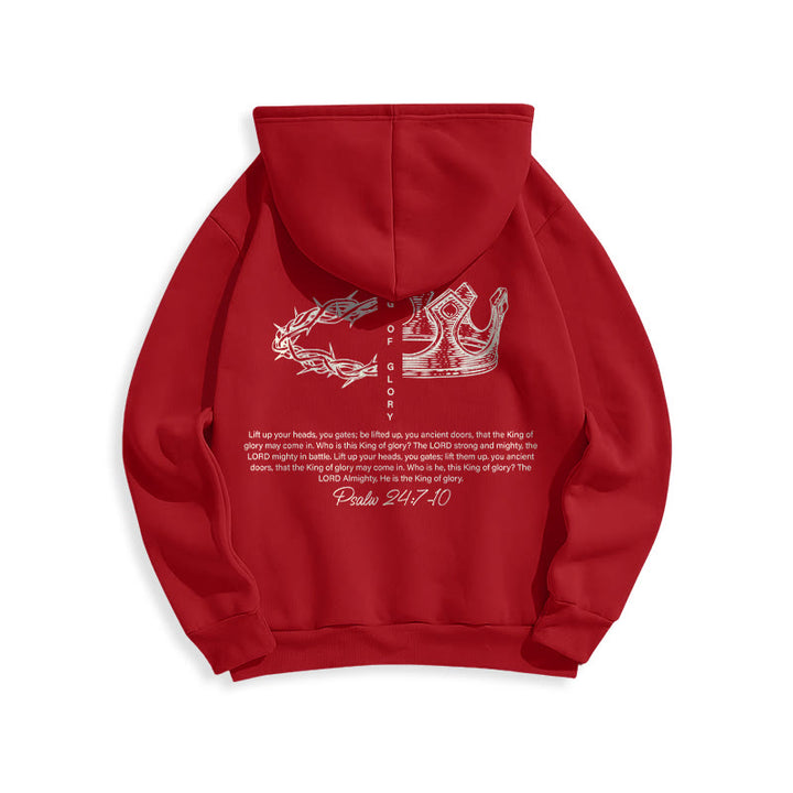 Christianartworkshop Quotation Style Jesus Is The King Fleece Lined Polyester Hoodie - image 28