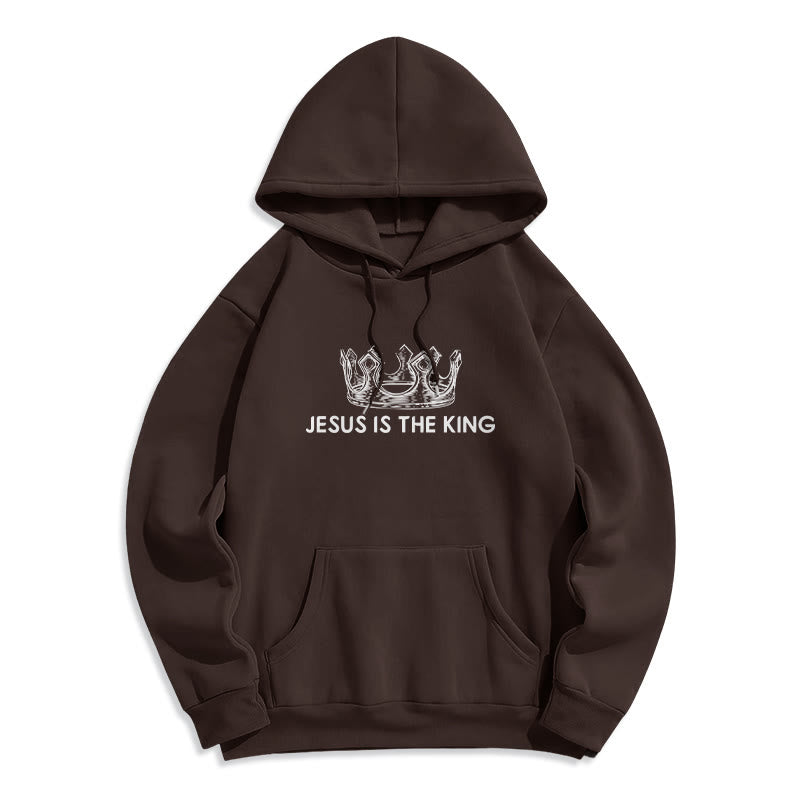 Christianartworkshop Quotation Style Jesus Is The King Fleece Lined Polyester Hoodie - image 16