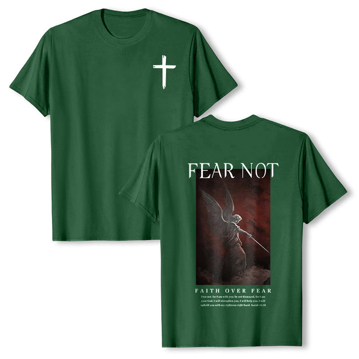 Christianartworkshop "FEAR NOT" Short Sleeve T-shirt - Dark Green - 2XL - image 25