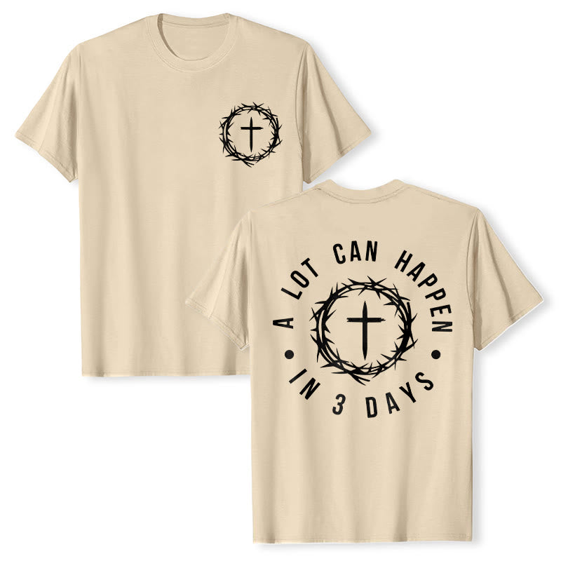 Christianartworkshop A Lot Can Happen In 3 Days Thorn Crown Cross Unisex T-shirt - Beige - 2XL - image 23