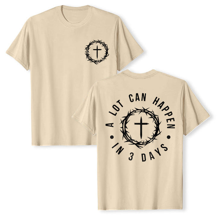 Christianartworkshop A Lot Can Happen In 3 Days Thorn Crown Cross Unisex T-shirt - Beige - 2XL - image 23