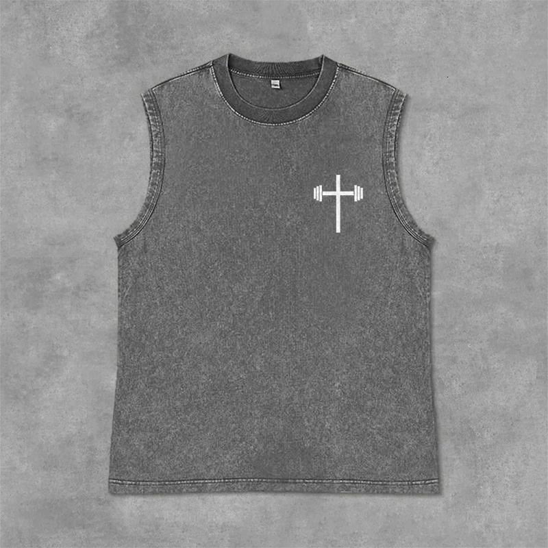 Christianartworkshop Jesus Is King Angel Wings Washed Tank Top - image 13