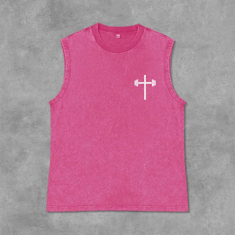 Christianartworkshop Jesus Is King Angel Wings Washed Tank Top - image 27
