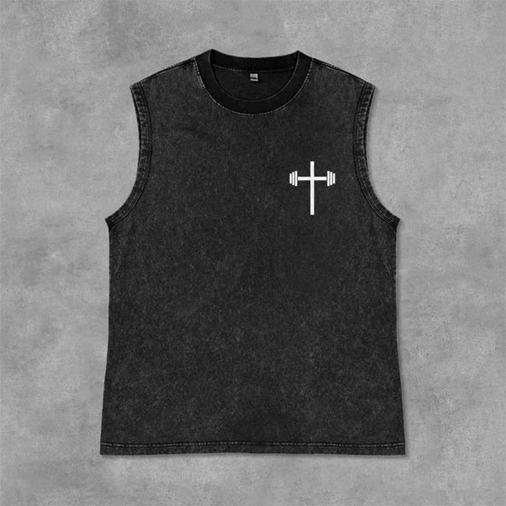 Christianartworkshop Jesus Is King Angel Wings Washed Tank Top - image 6