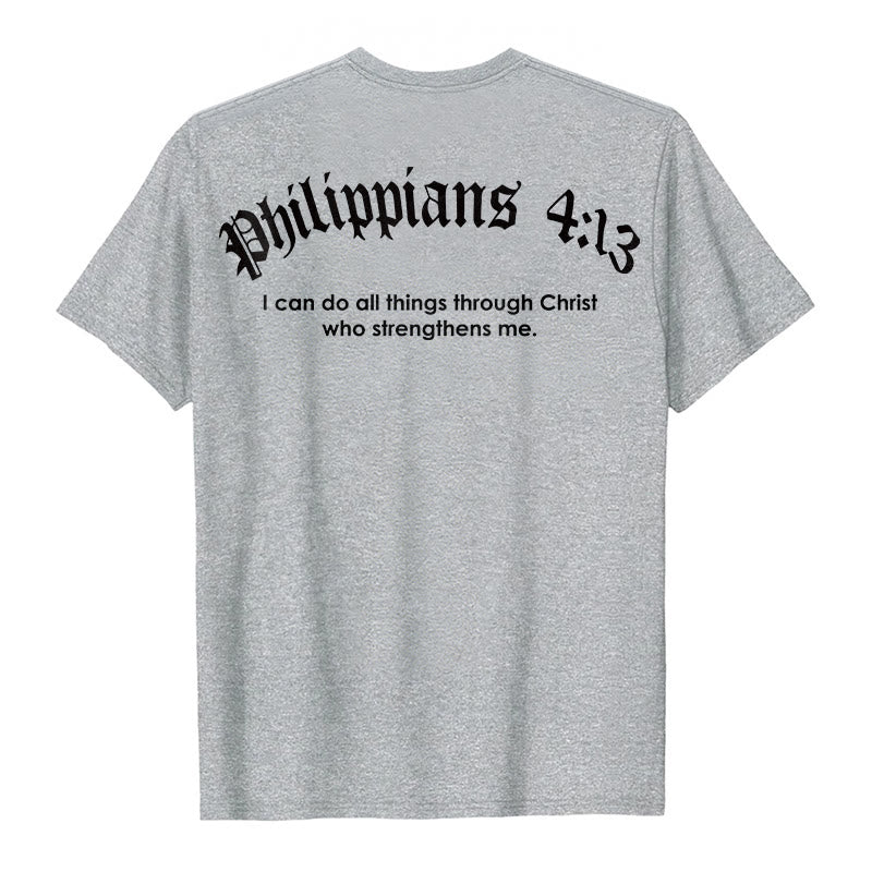 Christianartworkshop Philippians 4:13 "I Can Do All Things" Strength T-Shirt - image 12