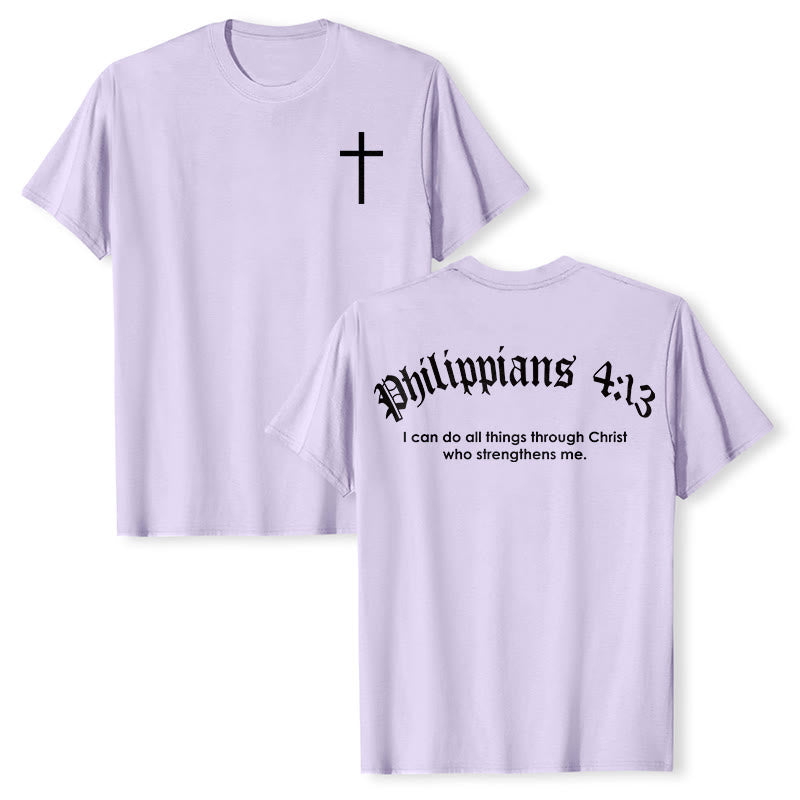 Christianartworkshop Philippians 4:13 "I Can Do All Things" Strength T-Shirt - Purple - 2XL - image 20