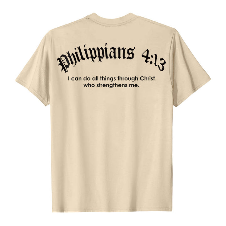 Christianartworkshop Philippians 4:13 "I Can Do All Things" Strength T-Shirt - image 18