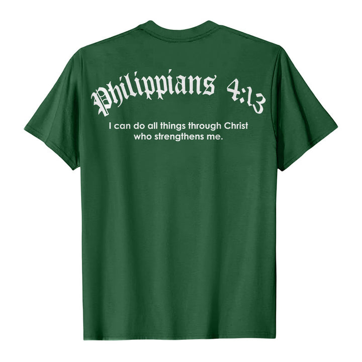 Christianartworkshop Philippians 4:13 "I Can Do All Things" Strength T-Shirt - image 24