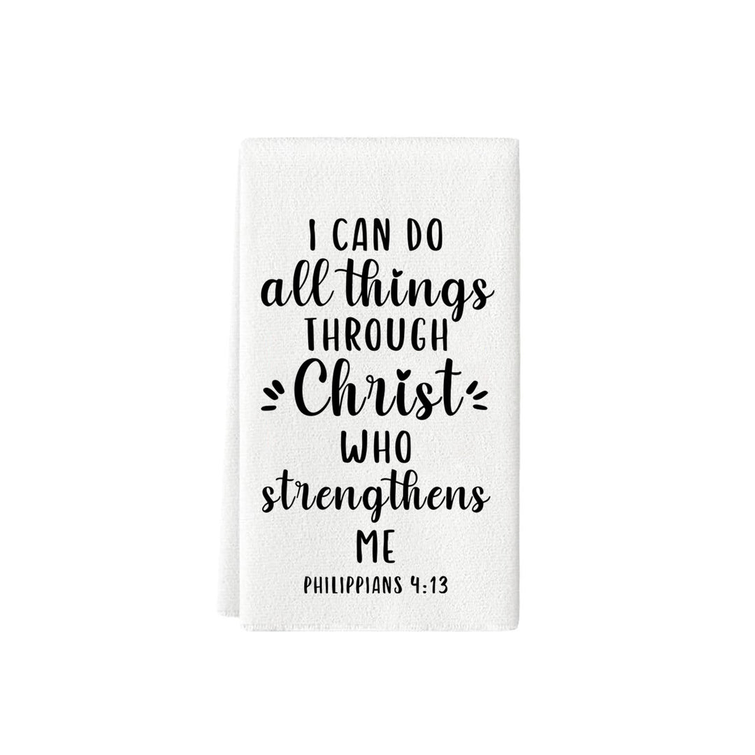 Christianartworkshop Scripture-Printed Kitchen Towel with Philippians 4:13 & Joshua 24:15  - PHILIPPIANS 4:13 - image 5