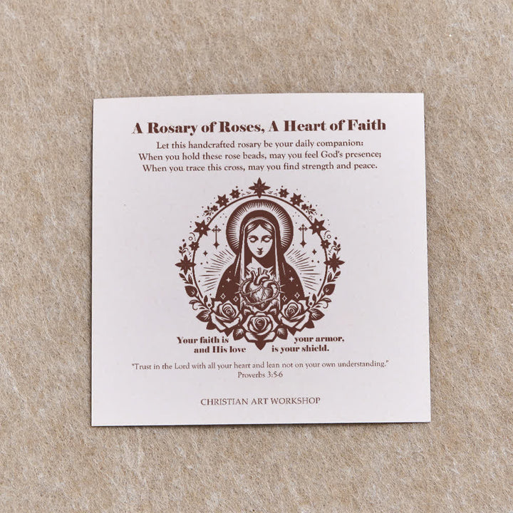 Christianartworkshop Rose Accent Devotion Rosary with Sacred Heart: Gentle Faith for Daily Prayer - image 9