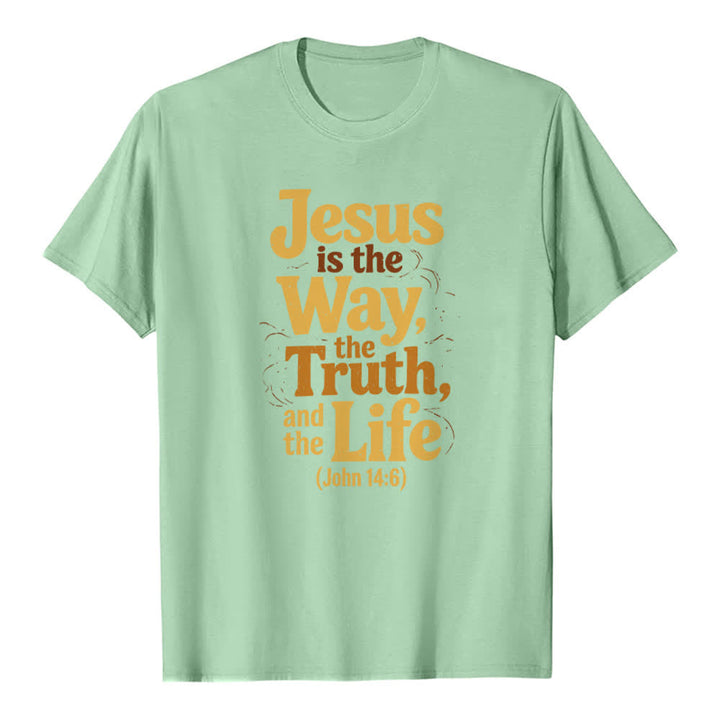 Christianartworkshop Jesus Is The Way The Truth The Life Premium T-Shirt - Light Green - 2XL - image 3