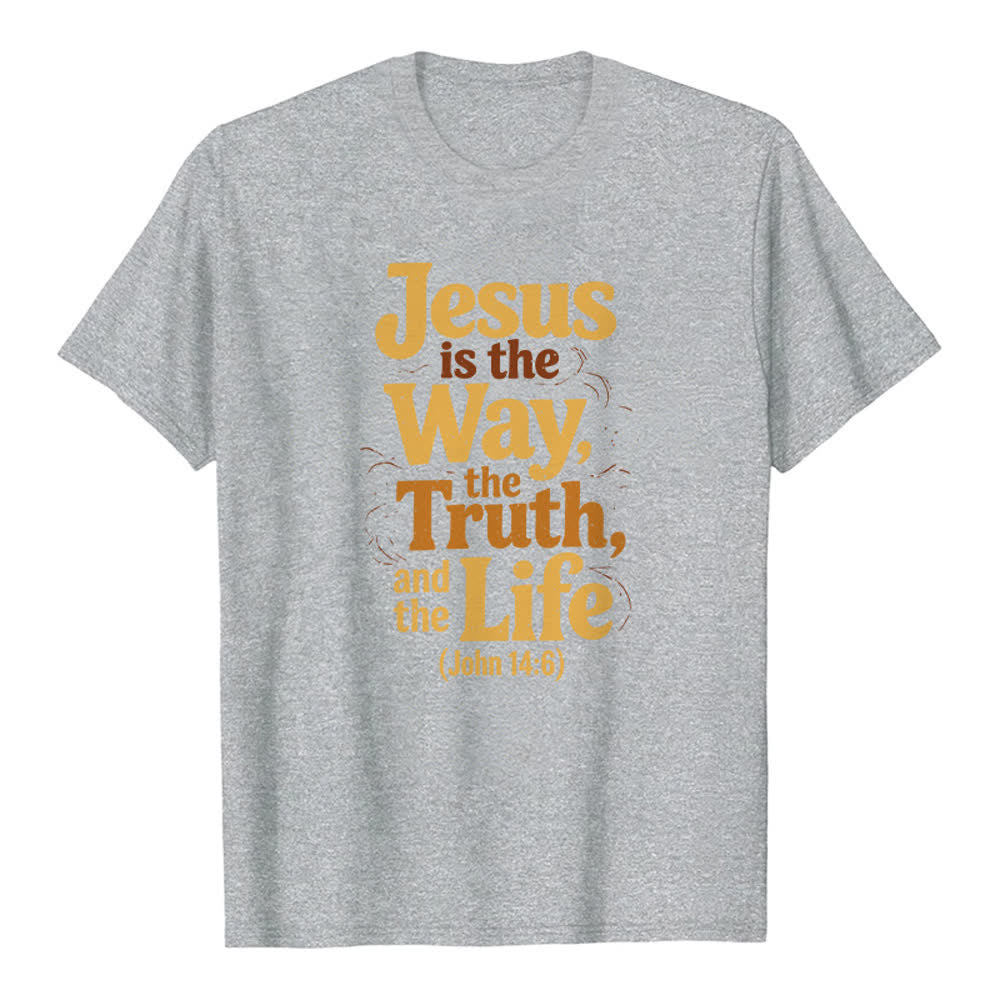 Christianartworkshop Jesus Is The Way The Truth The Life Premium T-Shirt - Grey - 2XL - image 7