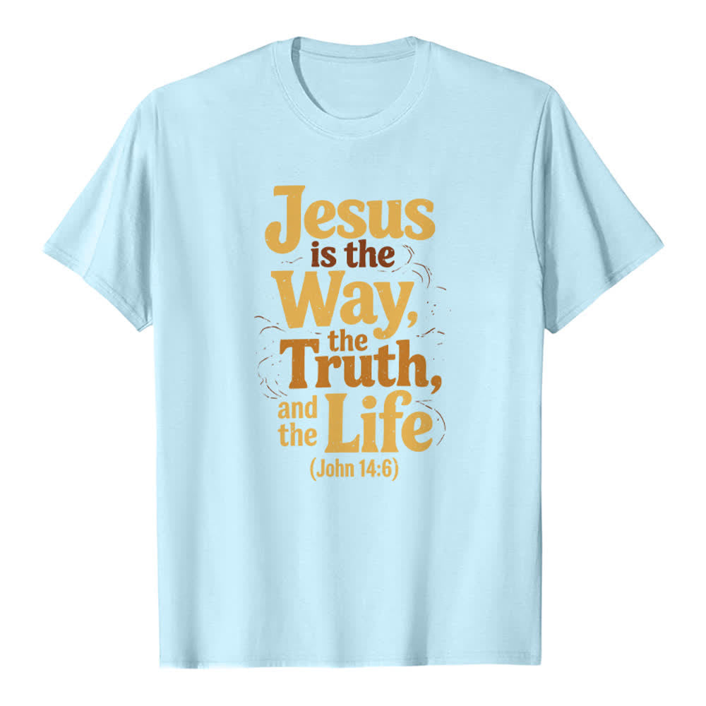 Christianartworkshop Jesus Is The Way The Truth The Life Premium T-Shirt - Blue - 2XL - image 5