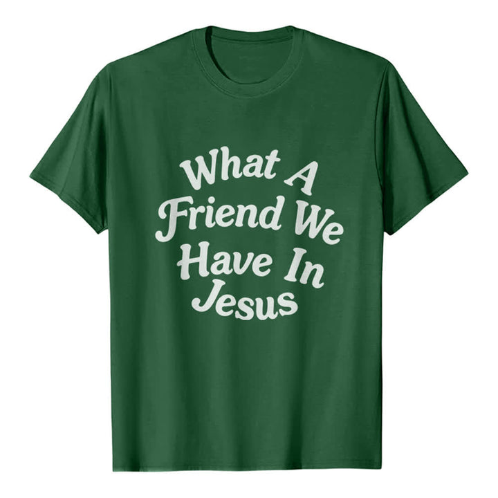 Christianartworkshop What A Friend We Have In Jesus Premium T-Shirt - Dark Green - 2XL - image 3