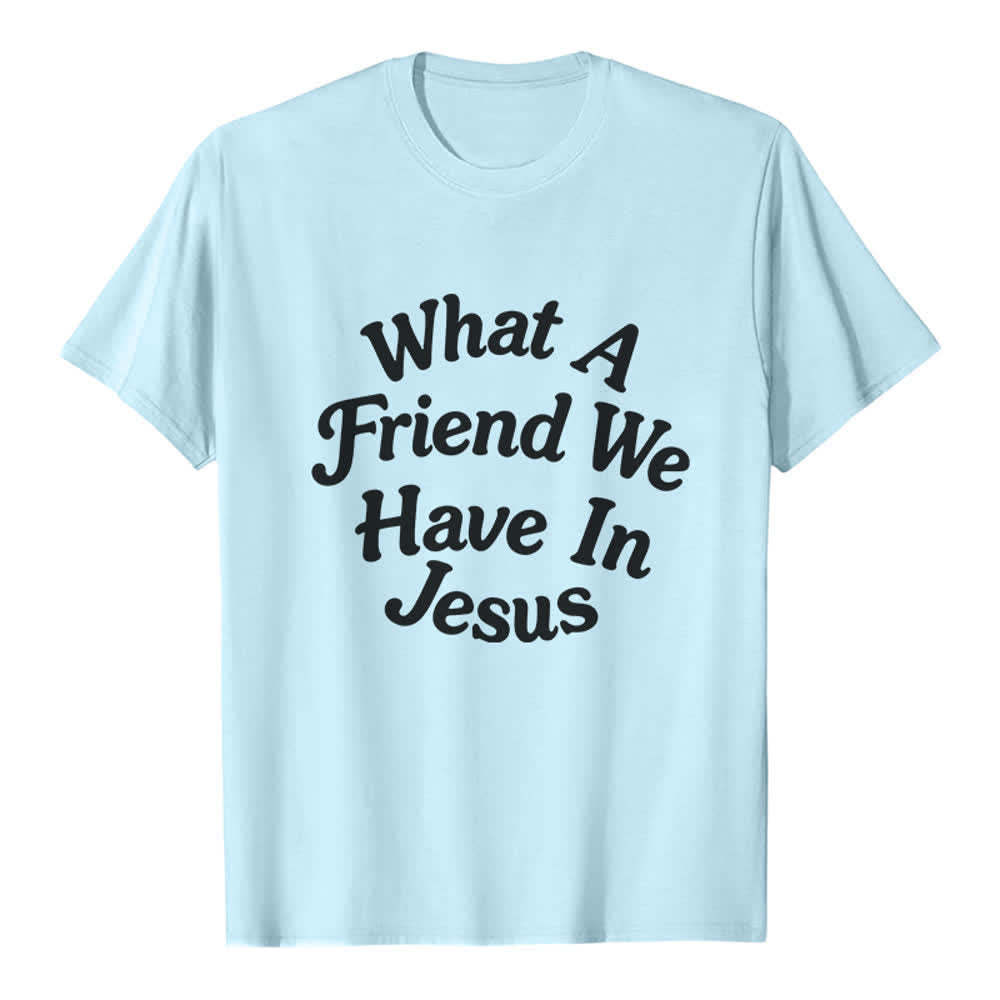 Christianartworkshop What A Friend We Have In Jesus Premium T-Shirt - Blue - 2XL - image 4