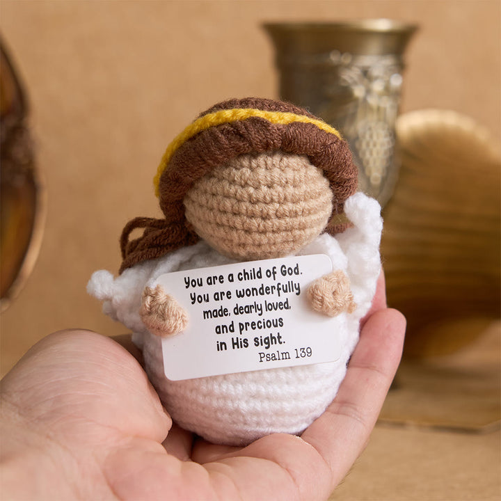 Christianartworkshop Crocheted Q-Version Jesus & Angel & Cross Set: Emblem of Divine Joy & Grace - image 6