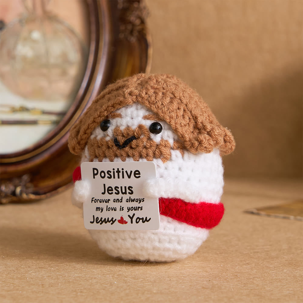 Christianartworkshop Crocheted Q-Version Jesus & Angel & Cross Set: Emblem of Divine Joy & Grace - Jesus - image 10