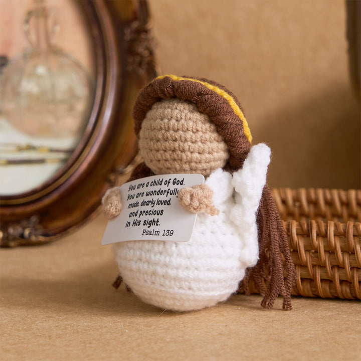 Christianartworkshop Crocheted Q-Version Jesus & Angel & Cross Set: Emblem of Divine Joy & Grace - image 7