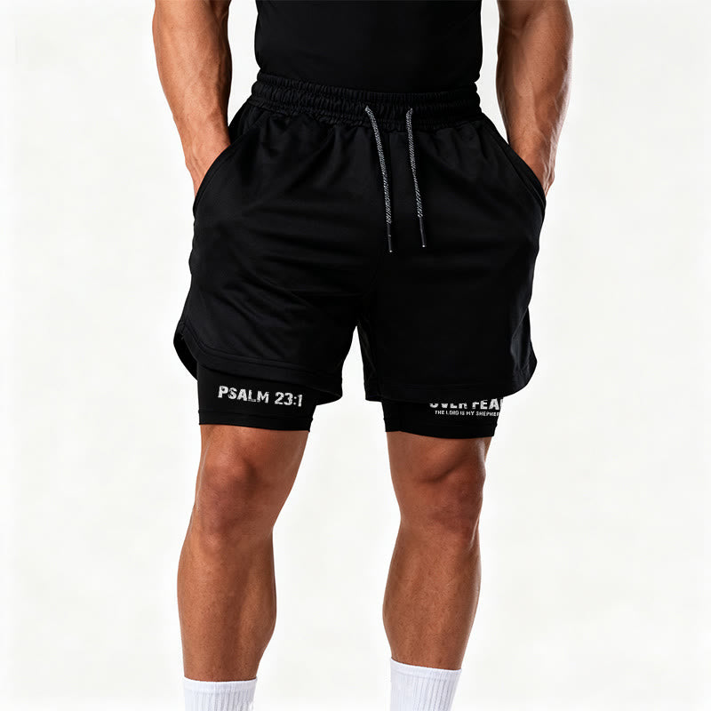 Christianartworkshop Psalms 23:1 Faith Over Fear Eagle Performance Shorts - image 10