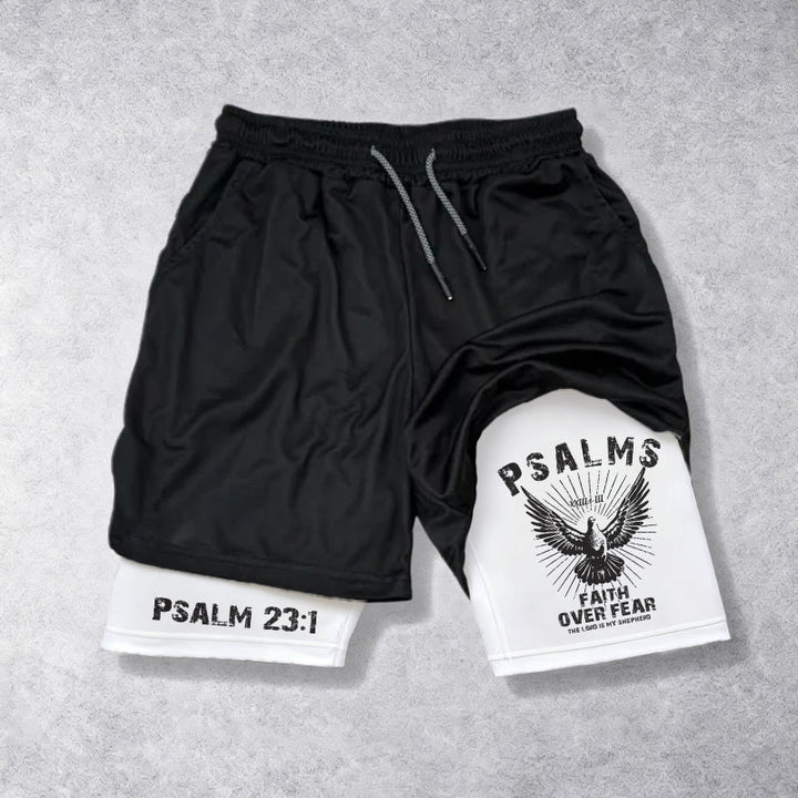 Christianartworkshop Psalms 23:1 Faith Over Fear Eagle Performance Shorts - image 4