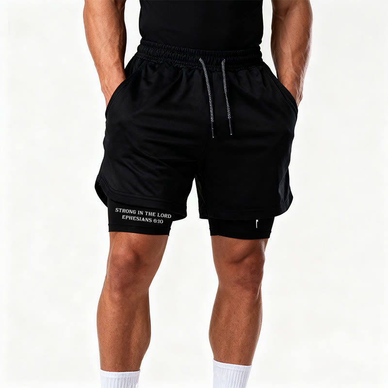 Christianartworkshop Ephesians 6:10 Strong In The Lord Barbell Cross Performance Shorts - image 11