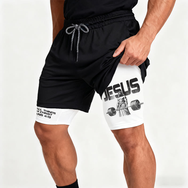 Christianartworkshop Philippians 4:13 I Can Do All Things Through Christ Performance Shorts - image 1