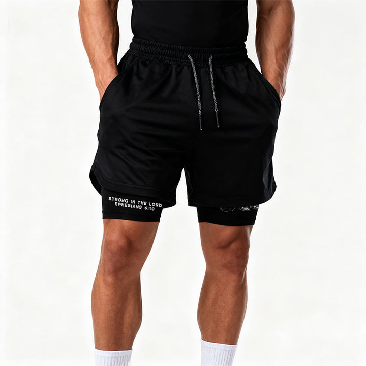 Christianartworkshop Ephesians 6:10 Jesus Weightlifting Performance Shorts - image 10