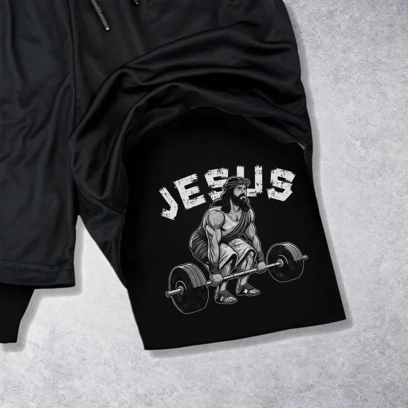 Christianartworkshop Ephesians 6:10 Jesus Weightlifting Performance Shorts - image 16