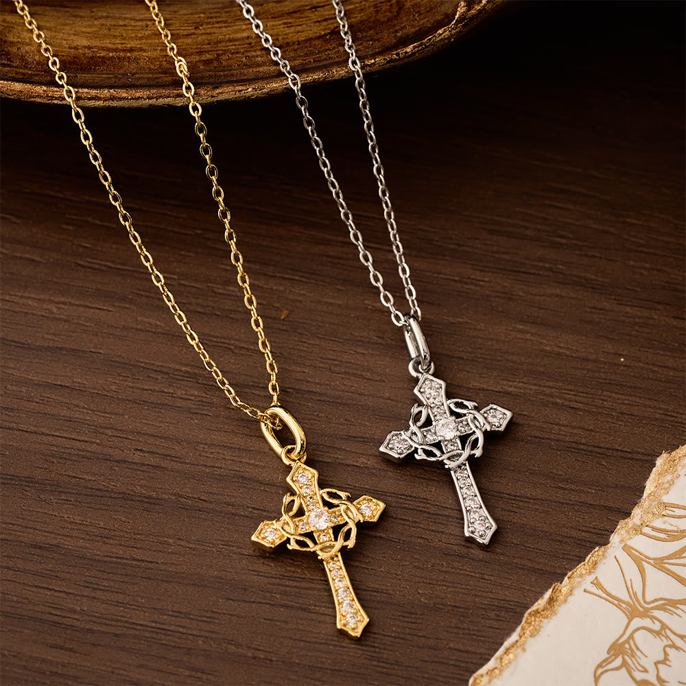 Christianartworkshop Sparkling Geometric Cross Necklace: A Symbol of Eternal Hope And Divine Protection - image 0