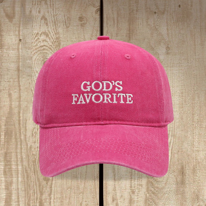 Christianartworkshop Faith-Filled God's Favorite Washed Baseball Cap - Rose - image 3