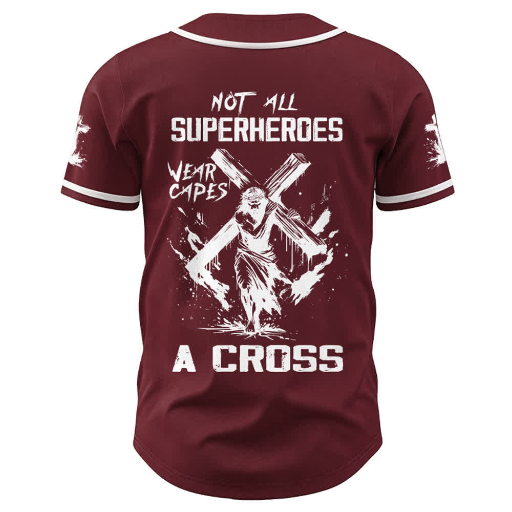 Christianartworkshop Not All Superheroes Wear Capes A Cross Unisex Baseball Jersey - image 14
