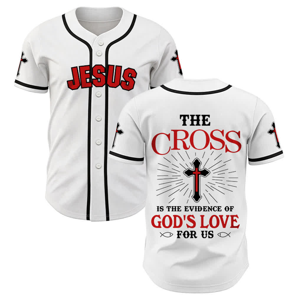 Christianartworkshop The Cross Is The Evidence Of God's Love Unisex Baseball Jersey - White - 5XL - image 7