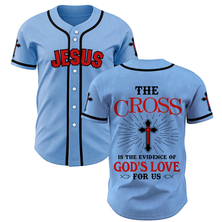 Christianartworkshop The Cross Is The Evidence Of God's Love Unisex Baseball Jersey - Blue - 5XL - image 19