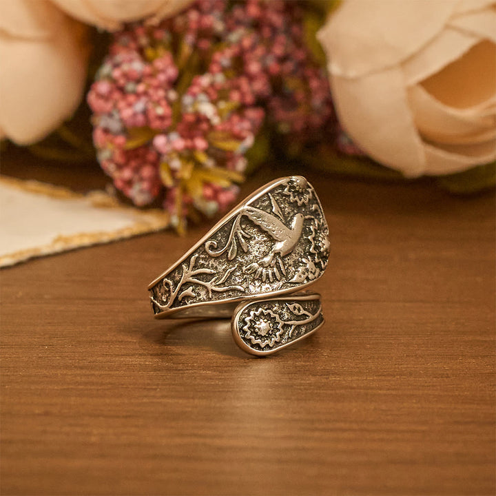 Christianartworkshop Hummingbird Holy Spirit Adjustable Wrap Ring: Emblem of Divine Grace & Natural Joy - image 3