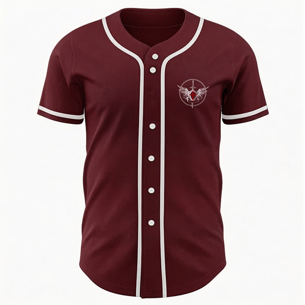 Christianartworkshop St.Michael Archangel Defend Us Unisex Baseball Jersey - image 15