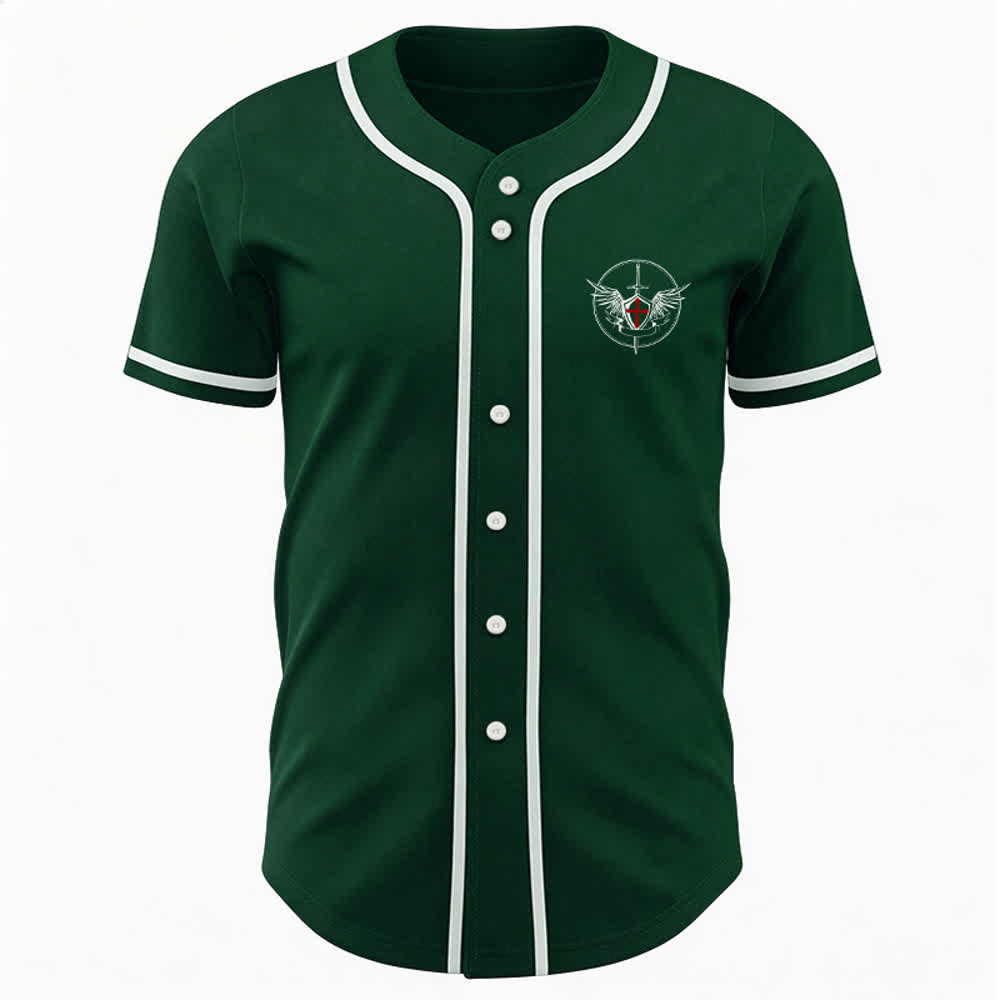 Christianartworkshop St.Michael Archangel Defend Us Unisex Baseball Jersey - image 24