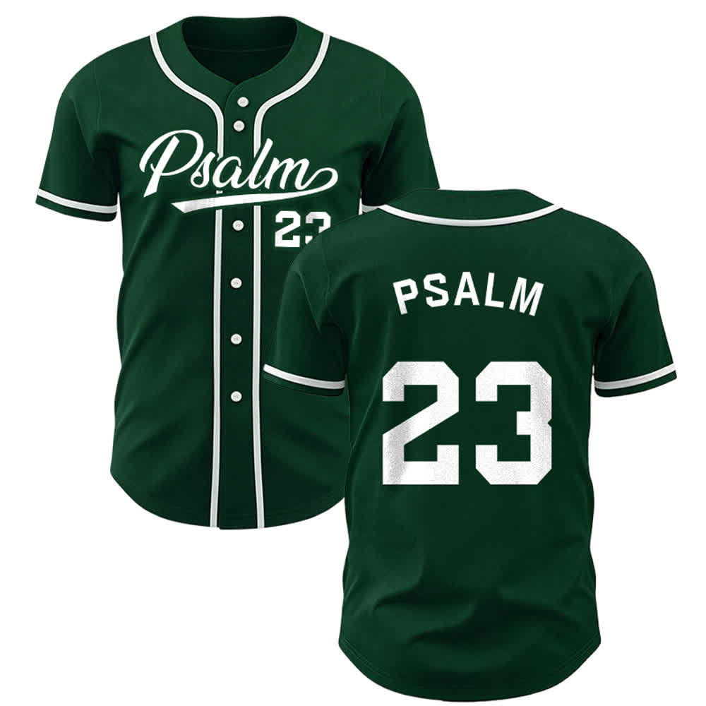 Christianartworkshop Retro Sport Style Psalm 23 Unisex Baseball Jersey - Green - 5XL - image 22