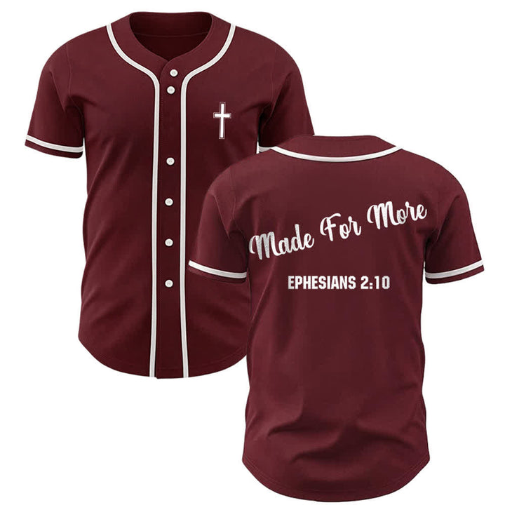 Christianartworkshop Made For More Ephesians 2:10 Unisex Baseball Jersey - Wine - 5XL - image 0