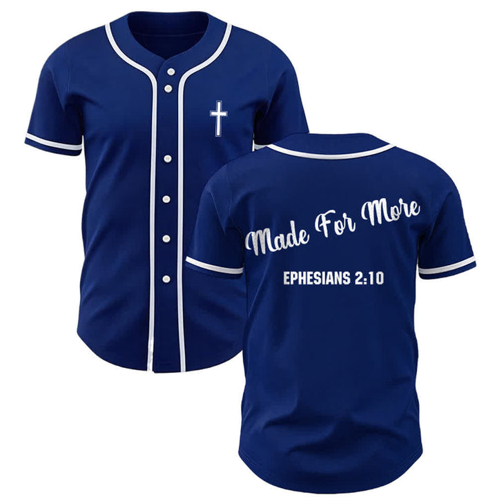 Christianartworkshop Made For More Ephesians 2:10 Unisex Baseball Jersey - Navy Blue - 5XL - image 19