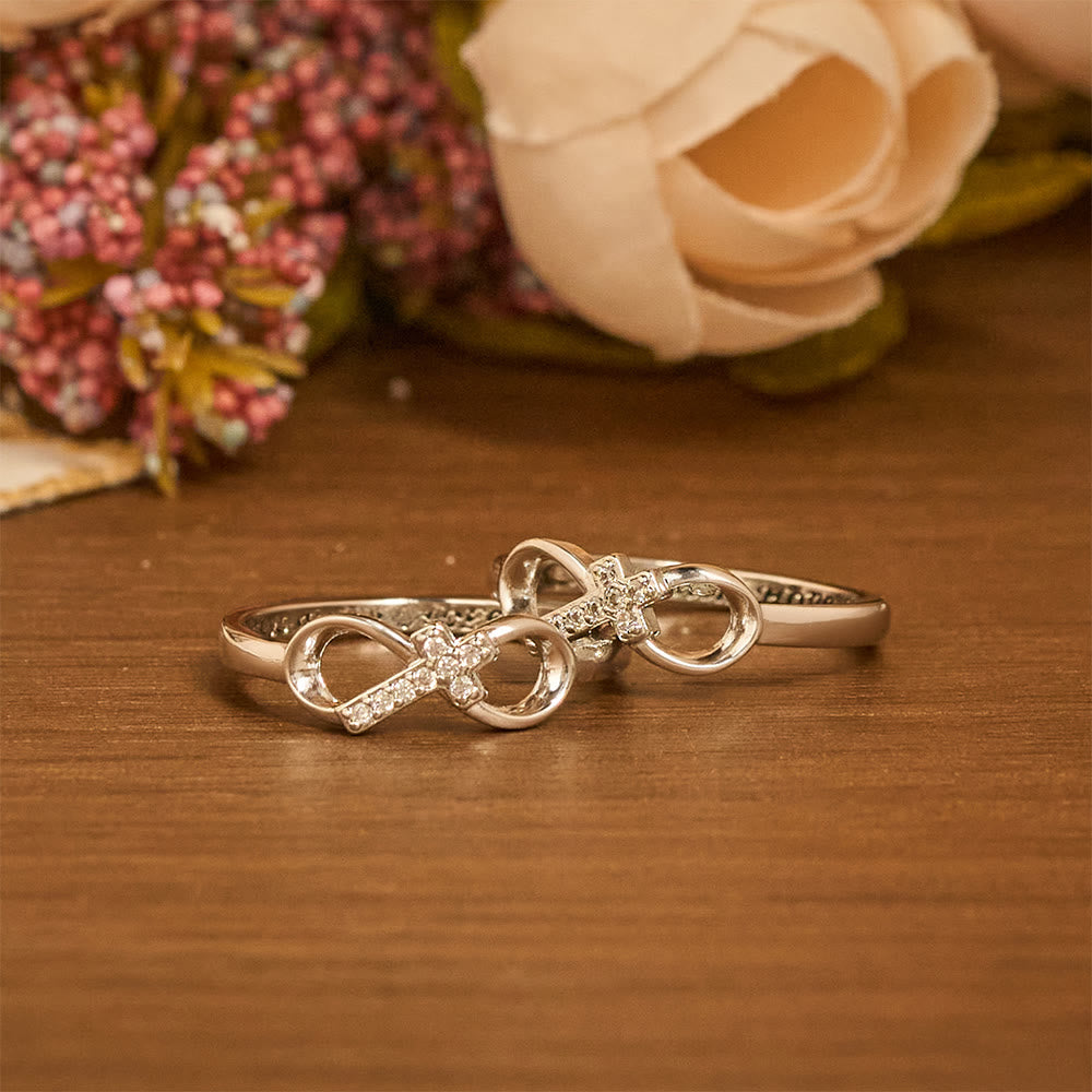 Christianartworkshop Elegant Infinity Cross Open Ring with Engraving: Emblem of Spiritual Strength & Divine Guidance - image 7