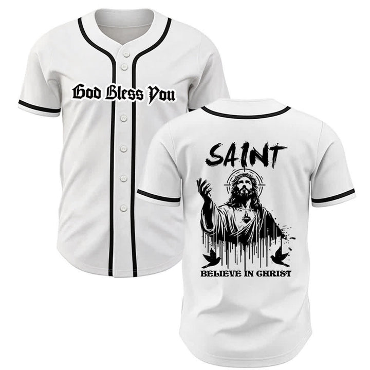 Christianartworkshop Saint Believe In Christ Unisex Baseball Jersey - White - 5XL - image 0