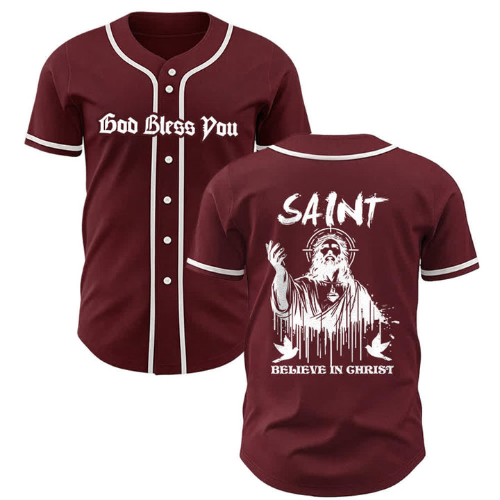 Christianartworkshop Saint Believe In Christ Unisex Baseball Jersey - Wine - 5XL - image 13