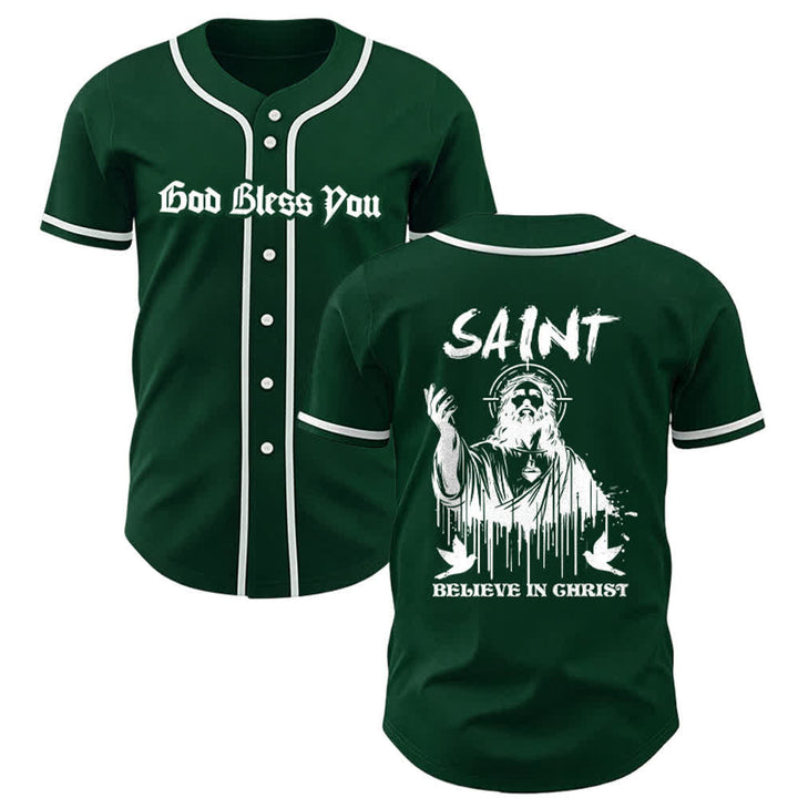 Christianartworkshop Saint Believe In Christ Unisex Baseball Jersey - Green - 5XL - image 22