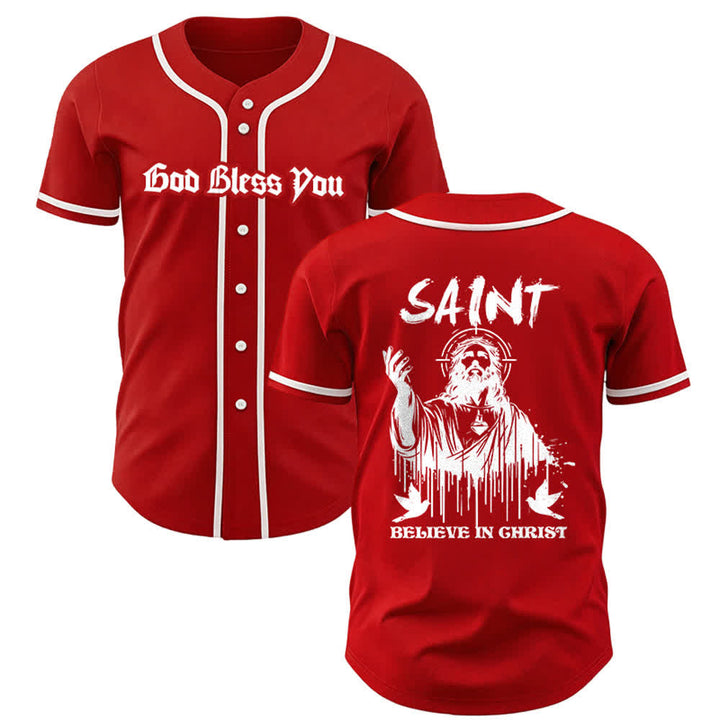 Christianartworkshop Saint Believe In Christ Unisex Baseball Jersey - Red - 5XL - image 10