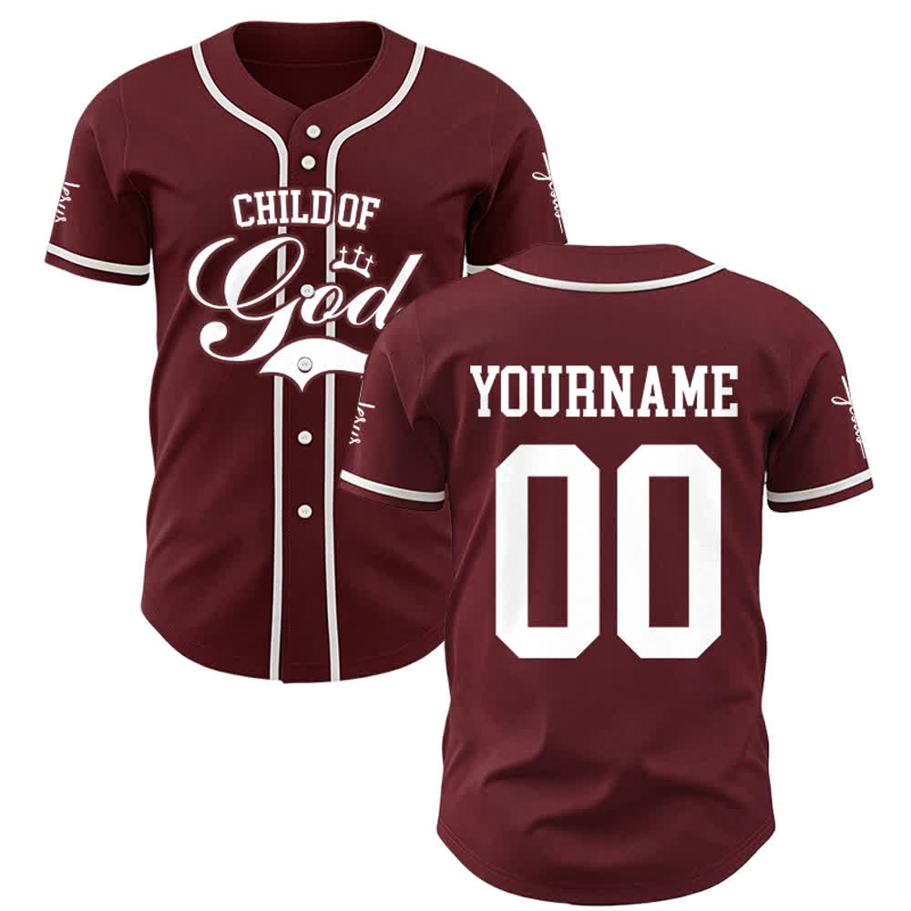 Christianartworkshop Child Of God Personalized Name Number Unisex Custom Baseball Jersey - Wine - 5XL - Name & Number Customized - image 14