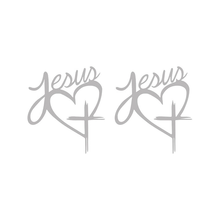 Christianartworkshop Jesus Heart & Cross Accent Car Sticker: A Gentle Nudge to Pause and Pray - Silver - Set of 10 - image 13