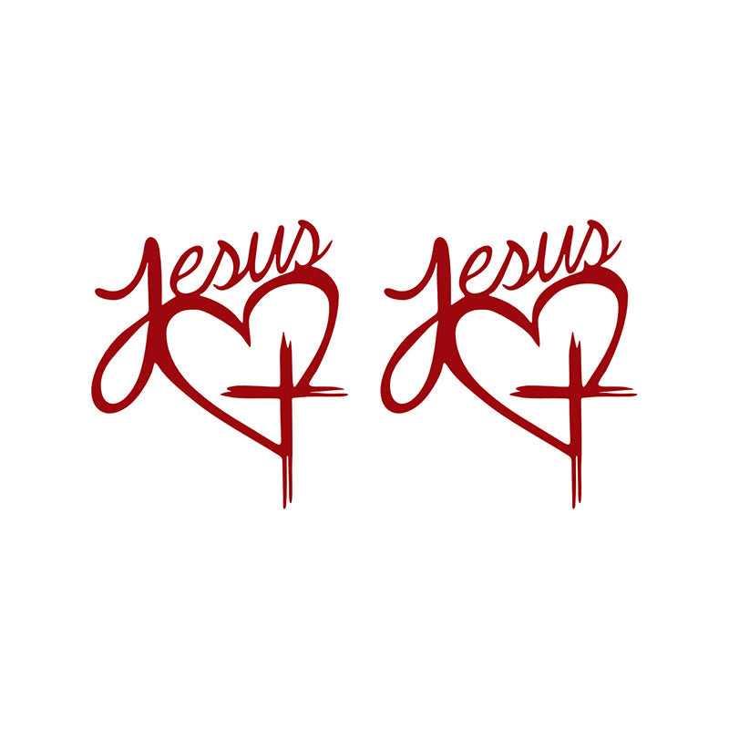 Christianartworkshop Jesus Heart & Cross Accent Car Sticker: A Gentle Nudge to Pause and Pray - Red - Set of 10 - image 10