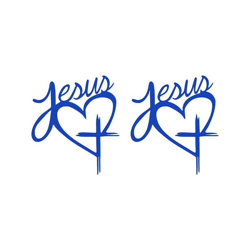 Christianartworkshop Jesus Heart & Cross Accent Car Sticker: A Gentle Nudge to Pause and Pray - Blue - Set of 10 - image 9